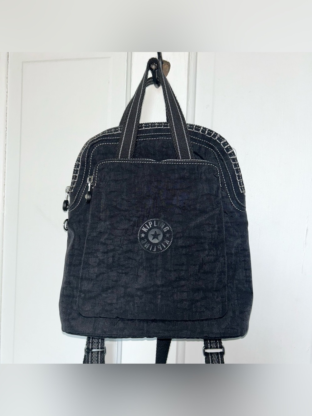 Kipling Kazuki S Convertible Backpack, Lightweight, Minimal, Nylon Black